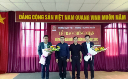 Công ty Cổ phần Prime Trường Xuân & Prime Ngói Việt đón chứng nhận ISO 14001